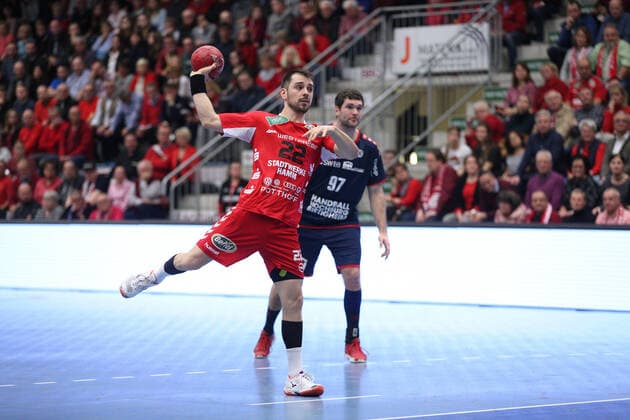 Vyron Papadopoulos ASV Hamm Westphalia 22 GER, Handball, 2 Bundesliga, ASV Hamm Westphalia vs. SG BBM Bietigheim, 26 12 2019 Hamm Copyright: xStrohdiekx Eibner-Pressefotox EP_jsk