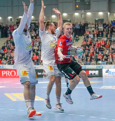 26 12 2019, Emslandarena, Lingen, GER, Handball, 1 Bundesliga HSG Nordhorn Lingen SC Magdeburg, Julian Possehl HSG Nordhorn Lingen 48 DFL REGULATIONS PROHIBIT ANY USE OF PHOTOGRAPHS AS IMAGE SEQUENCES AND OR QUASI VIDEO Lingen Lower Saxony Germany Emslandarena
