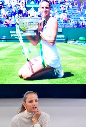 Czech tennis player Karolina Pliskova speaks during a press conference, PK, Pressekonferenz on new season, in Prague, Czech Republic, on December 27, 2019. (CTKxPhoto VitxSimanek) CTKPhotoP201912270235201  VIS 003