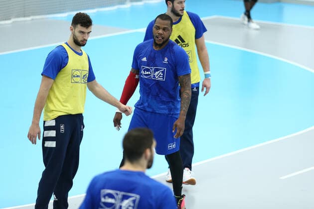 Handball WM, Frankreich Training Cedric Sorhaindo (France) HANDBALL : Entrainement Equipe de France masculine - Preparation EHF EURO 2020 - 27 12 2019 KevinDomas Panoramic 