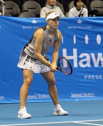 December 27, 2019 - Angelique Kerber at the Hawaii Open invitational tournament match between Misaki Doi (Japan) and Angelique Kerber (Germany) at the Stan Sheriff Center in Honolulu, HI - CSM Tennis 2019: Hawaii Open DEC27 - ZUMAc04_ 20191227_zaf_c04_269 Copyright: xMichaelxSullivanx
