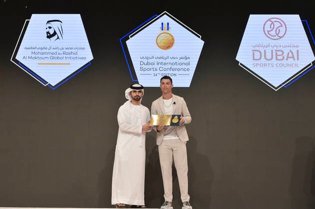 Foto Fabio Ferrari - LaPresse 28 Dicembre 2019 Dubai ( Emirati Arabi ) 14ma edizione di Dubai International Sports Conference -Globe Soccer Award 2019 Nella foto:Cristiano Ronaldo (Juventus &amp; Portugal national team, Nationalteam Star ) photo Fabio Ferrari LaPresse December 28, 2019 Dubai (Unated Arab Emirate) Sport 13th edition of the Dubai International Sports Conference - - Globe Soccer Award 2019 In the pic:Cristiano Ronaldo (Juventus &amp; Portugal National Team Star )  Copyright: xFabioxFerrari LaPresse LaPresse x