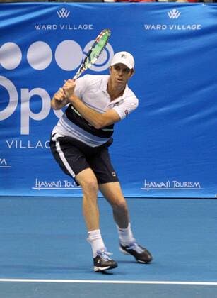 December 28, 2019 - Sam Querrey hits a return shot in the championship match at the Hawaii Open invitational tournament between 44th ranked Sam Querrey (USA) and unranked Brandon Nakashima (USA) at the Stan Sheriff Center in Honolulu, HI - CSM Tennis 2019: Hawaii Open DEC28 - ZUMAc04_ 20191228_zaf_c04_359 Copyright: xMichaelxSullivanx