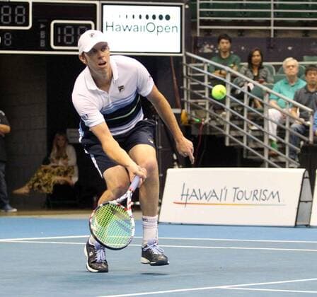 December 28, 2019 - Sam Querrey runs to the net in the championship match at the Hawaii Open invitational tournament between 44th ranked Sam Querrey (USA) and unranked Brandon Nakashima (USA) at the Stan Sheriff Center in Honolulu, HI - CSM Tennis 2019: Hawaii Open DEC28 - ZUMAc04_ 20191228_zaf_c04_373 Copyright: xMichaelxSullivanx