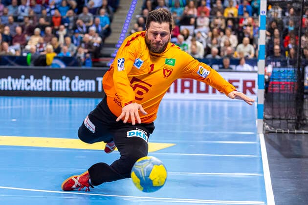 Stuttgart, Germany 29 December 2019 HBL 19 20 TVB 1898 Stuttgart vs. Füchse Berlin Goalkeeper Martin Ziemer Berlin Stuttgart Porsche Arena Baden Württemberg Germany