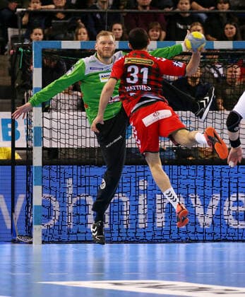 29 12 2019, Germany, Stuttgart, Handball 1 Bundesliga season 2019 2020 TVB 1898 Stuttgart vs. Füchse Berlin v l Johannes Bitter TVB , Tim Mattes Berlin