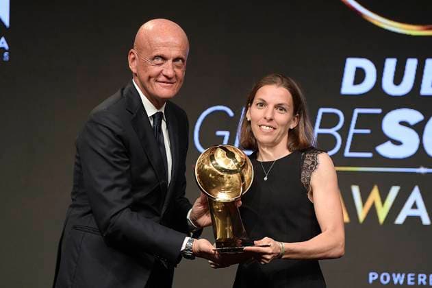 Foto Fabio Ferrari - LaPresse 29 Dicembre 2019 Dubai ( Emirati Arabi ) Globe Soccer Award 2019 - Undicesima Edizione. Nella foto: Pierluigi Collina, BEST REFEREE OF THE YEAR - Stephanie Frappart photo Fabio Ferrari LaPresse December 29, 2019 Dubai (Unated Arab Emirate) Sport Globe Soccer Award 2016 - 11th Edition. In the pic: Pierluigi Collina, BEST REFEREE OF THE YEAR - Stephanie Frappart  Copyright: xFabioxFerrari LaPressex