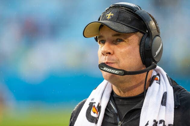 December 29, 2019: New Orleans Saints head coach Sean Payton on the sideline during the NFL, American Football Herren, USA matchup at Bank of America Stadium in Charlotte, NC. ( Cal Media) NFL Football: New Orleans at Carolina DEC 29 - ZUMAc04_ 20191229_zaf_c04_098 Copyright: xScottxKinserx