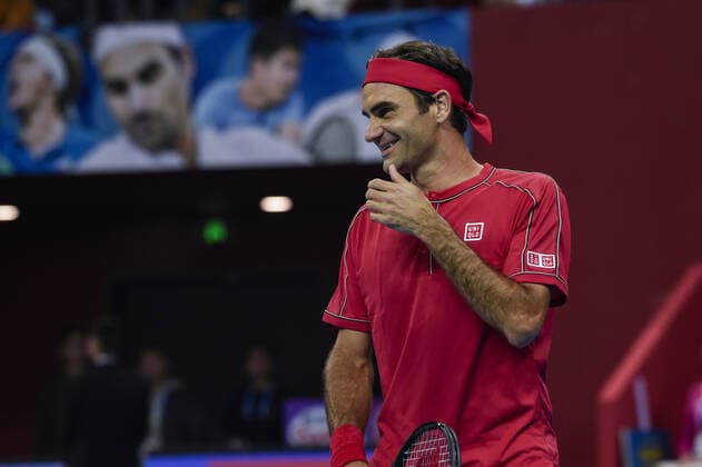 December 30, 2019, Zhejiang, Zhejiang, China: Zhejiang,CHINA-Switzerland s Roger federer and Germany s Alexander zverev VS America s Bob blaine mike blaine during the 2019 Tmall cup invitational tennis tournament at the Olympic sports center in Hangzhou, east China s Zhejiang province, Dec. 28, 2019.Federer and Zvelev lost 0-2 to their opponents. Hangzhou international tennis invitational tournament: federer s debut  - ZUMAs145 20191230_zaa_s145_099 Copyright: xZhanxYux