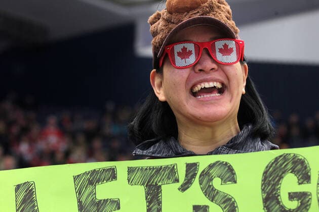Fans of Canada in action during the 2020 IIHF World Junior Ice hockey, Eishockey Championships Group B match between Germany and Canada in Ostrava, Czech Republic, on December 30, 2019. (CTKxPhoto PetrxSznapka) CTKPhotoP201912300542901  SZN 22