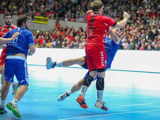 v l Jakob Schwabe ASV Hamm Westfalen 11 , Alexander Hermann VfL Gummersbach 18 GER, Handball, 2 Bundesliga, ASV Hamm Westfalen against VfL Gummersbach, 30 12 2019 Dortmund Copyright: xEibner-Pressefotox EP_JSK