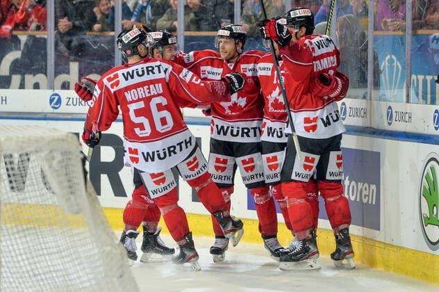 31 12 2019, Davos, Vaillant Arena, Spengler Cup Final Team Canada HC Ocelari Trinec, Canada celebrate the 1 0 goal scored by Dustin Jeffrey Team Canada Davos Vaillant Arena Graubünden Switzerland Copyright: xJustPictures.ch AndreaxBrancax