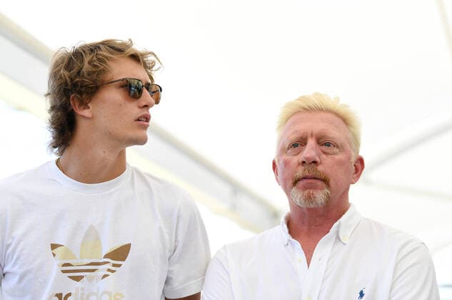 Sport Themen der Woche KW01 Sport Bilder des Tages TENNIS ATP, Tennis Herren CUP GERMANY CANADA BOWLS, Germany s ATP Cup team captain Boris Becker (right) and player Alexander Zverev speak to the media after a game of barefoot lawn bowls in Brisbane, Wednesday, January 1, 2020. The ATP Cup, an annual 24-country team competition, will run in Brisbane from 3 to 12 January. ( NO ARCHIVING, EDITORIAL USE ONLY, NO USE IN BOOKS WITHOUT CONSENT BRISBANE QLD AUSTRALIA  Copyright: xDANxPELEDx 20200101001439929305