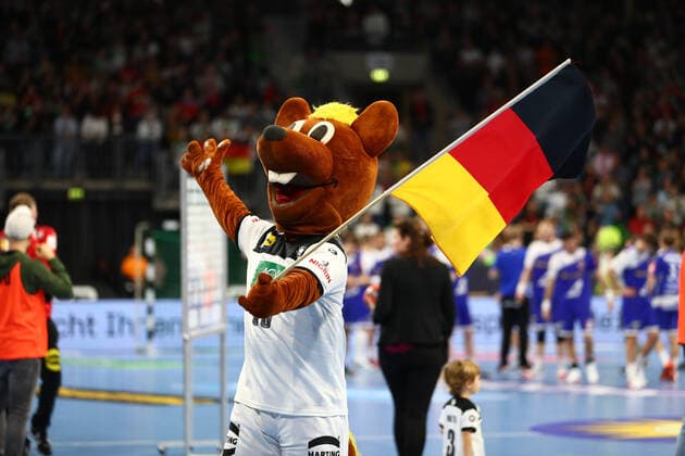 Mascot Hannibal, Germany vs. Iceland, Handball, International, 04 01 2020 Photographer Neis Eibner Germany vs. Iceland, Handball, International, 04 01 2020 Mannheim Copyright: xNeisx Eibner-Pressefotox EP_ans