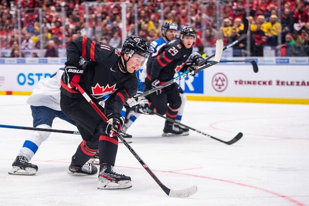 200104 Alexis Lafreniere of Canada scores the 2 0 goal during the 2020 IIHF World Junior Championship semi final between Canada and Finland on January 4, 2020 in Ostrava Photo Simon Hastegard BILDBYRAN kod SH 180173 ishockey ice hockey u20 jvm jvm 2020 jvm 19 20 iihf world junior championship world juniors bbeng semifinal kanada,  Copyright: SIMONxHASTEGARD BB200104ZI018