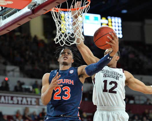 January 04, 2020: Auburn forward, Isaac Okoro (23), goes to the hoop for a lay up during the NCAA, College League, USA basketball game between the Auburn Tigers and the Mississippi State Bulldogs at Humphrey Coliseum in Starkville, MS. Kevin Langley Sports South Media CSM NCAA Basketball 2020: Auburn vs Mississippi State Jan 04 - ZUMAc04_ 20200104_zaf_c04_189 Copyright: xKevinxLangley CalxSportxMediax