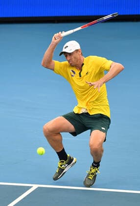 ATP, Tennis Herren CUP BRISBANE DAY 3, John Millman of Australia in action against Felix Auger-Aliassime of Canada during day 3 of the ATP Cup tennis tournament at Pat Rafter Arena in Brisbane, Sunday, January 5, 2020. ( NO ARCHIVING, EDITORIAL USE ONLY, NO USE IN BOOKS WITHOUT CONSENT BRISBANE QLD AUSTRALIA  Copyright: xDARRENxENGLANDx 20200105001440354050