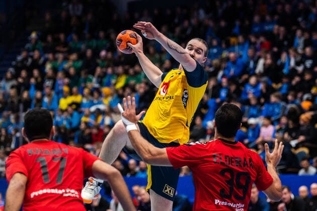 200105 Swedens Lukas Nilsson during the handball training match between Sweden and Egypt on January 5, 2020 in Jönköping,  Copyright: JÖRGENxJARNBERGER BB200105JJ014