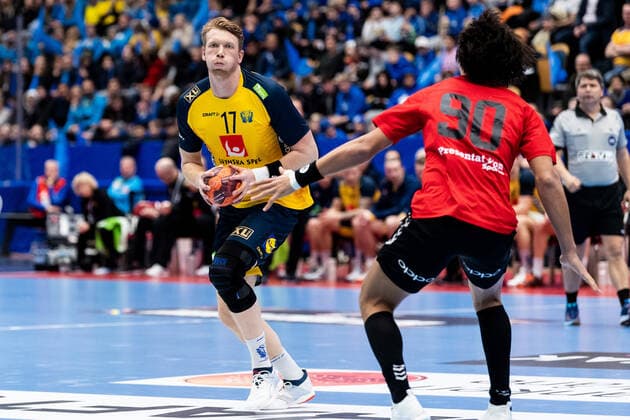 200105 Swedens Simon Jeppsson during the handball training match between Sweden and Egypt on January 5, 2020 in Jönköping,  Copyright: JÖRGENxJARNBERGER BB200105JJ020