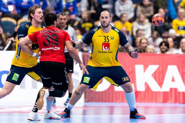 200105 Swedens Jesper Nielsen and Andreas Nilsson during the handball training match between Sweden and Egypt on January 5, 2020 in Jönköping,  Copyright: JÖRGENxJARNBERGER BB200105JJ022