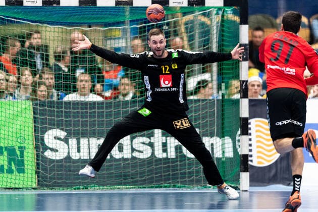 200105 Swedens Malwarder Andreas Palicka during the handball training match between Sweden and Egypt on January 5, 2020 in Jönköping,  Copyright: JÖRGENxJARNBERGER BB200105JJ024