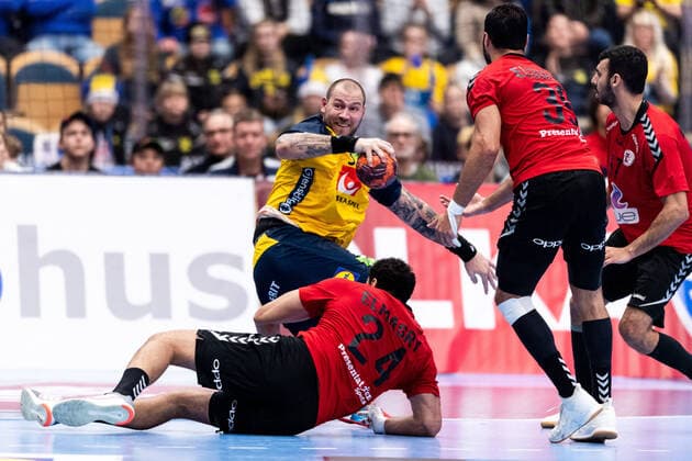 200105 Swedens Andreas Nilsson during the handball training match between Sweden and Egypt on January 5, 2020 in Jönköping,  Copyright: JÖRGENxJARNBERGER BB200105JJ026