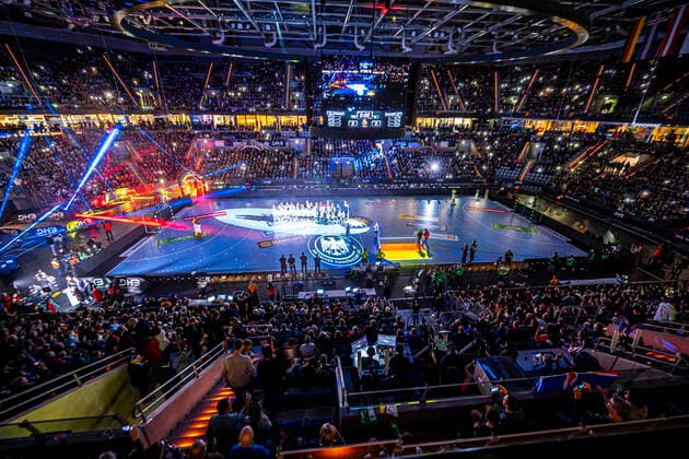 Mannheim, Germany 04 January 2020 Handball International match EM 2020 Germany vs. Iceland Overview SAP Arena Mannheim SAP Arena Baden Württemberg Germany