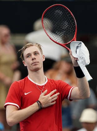 ATP, Tennis Herren CUP BRISBANE DAY 5, Denis Shapovalov of Canada reacts after defeating Alexander Zverev of Germany during day 5 of the ATP Cup tennis tournament at Pat Rafter Arena in Brisbane, Tuesday, January 7, 2020. ( NO ARCHIVING, EDITORIAL USE ONLY, NO USE IN BOOKS WITHOUT CONSENT BRISBANE QLD AUSTRALIA  Copyright: xDAVExHUNTx 20200107001440800226