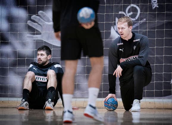 Magnus Bramming and Anders Zachariassen at the handball national team training in Frederiksberg Hall on Wednesday, January 8, 2020, Copenhagen Denmark,  Copyright: Ritzau Scanpix LiselottexSabroex COP101 spdk20200108-140250-L