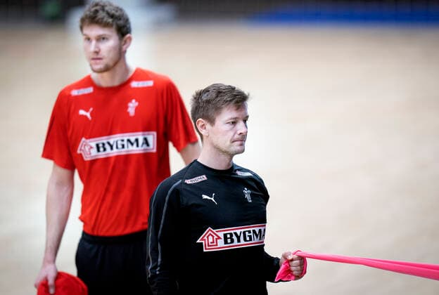 Lasse Svan and Magnus Landin at the handball national team training in Frederiksberg Hallen Wednesday, January 8, 2020, Copenhagen Denmark,  Copyright: Ritzau Scanpix LiselottexSabroex COP101 spdk20200108-140305-L