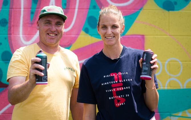 January 8, 2020, Brisbane, AUSTRALIA: Karolina Pliskova of the Czech Republic doing graffiti at the 2020 Brisbane International WTA, Tennis Damen Premier tennis tournament 2020 Brisbane International, Tennis, Brisbane, Australia, Jan 8 - ZUMAa181 20200108_zaa_a181_042 Copyright: xAFP7x