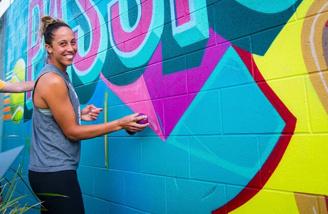 January 8, 2020, Brisbane, AUSTRALIA: Madison Keys of the United States does graffiti the 2020 Brisbane International WTA, Tennis Damen Premier tennis tournament 2020 Brisbane International, Tennis, Brisbane, Australia, Jan 8 - ZUMAa181 20200108_zaa_a181_073 Copyright: xAFP7x