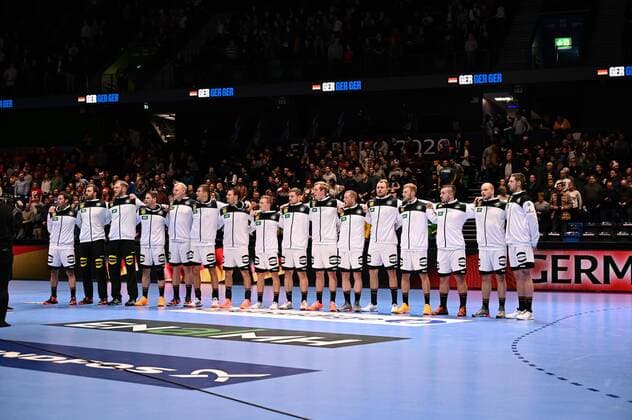 Handball EM Germany Netherlands on 09 01 2020 in the Nye Nidaro halls in Trondheim German team before the game xMNx