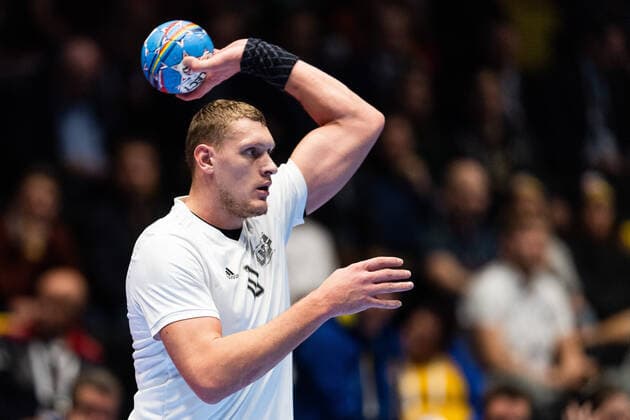 200109 Dainis Kristopans of Latvia during the EHF European Handball Championship match between Spain and Latvia on January 9, 2020 in Trondheim Photo Vegard Wivestad Grott BILDBYRAN code VG 170457 bbeng handball handball handball handball in 2020 european mens handball championship 2020 in 2020 handballs in 2020 ehf euro 2020 spain spain spain latvia,  Copyright: VEGARDxWIVESTADxGRoTT BB200109VG053