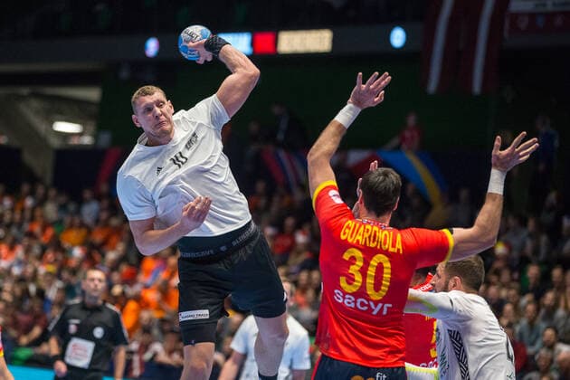 Handball, EM, Spanien - Lettland KRISTOPANS Dainis (Lettonie - Latvia) HANDBALL : Championnat d Europe 2020 : Espagne vs Lettonie - 09 01 2020 THEOPHILELaurent Panoramic 