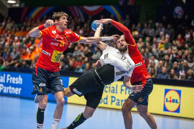 Handball, EM, Spanien - Lettland KREICBERGS Nils (Lettonie - Latvia) HANDBALL : Championnat d Europe 2020 : Espagne vs Lettonie - 09 01 2020 THEOPHILELaurent Panoramic 