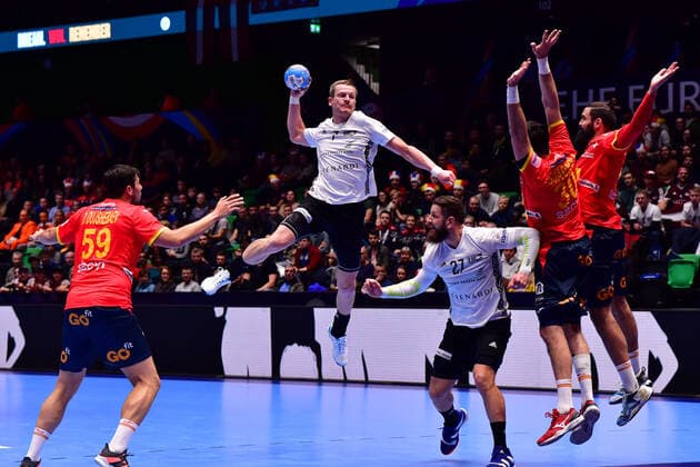 Handball EM Spain Latvia on 09 01 2020 at the Nye Nidaro Hall in Trondheim Aivis Jurdzs Latvia xMNx