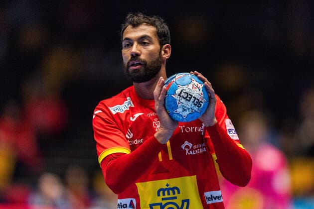 200109 Daniel Sarmiento Melian of Spain during the EHF European Handball Championship match between Spain and Latvia on January 9, 2020 in Trondheim Photo Vegard Wivestad Grott BILDBYRAN code VG 170457 bbeng handball handball handball handball em 2020 european mens handball championship 2020 em 2020 handballs 2020 ehf euro 2020 spain spain spain latvia,  Copyright: VEGARDxWIVESTADxGRoTT BB200109VG060