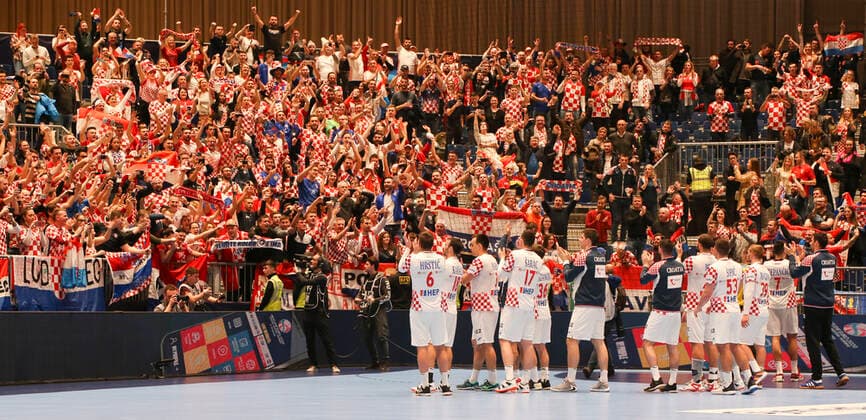 HANDBALL - EHF EURO 2020, CRO vs MNE GRAZ,AUSTRIA,09.JAN.20 - HANDBALL - EHF European Men s Handball Championship 2020, group stage, Croatia vs Montenegro. Image shows the rejoicing of of Croatia. GEPAxpictures xWolfgangxGrebien