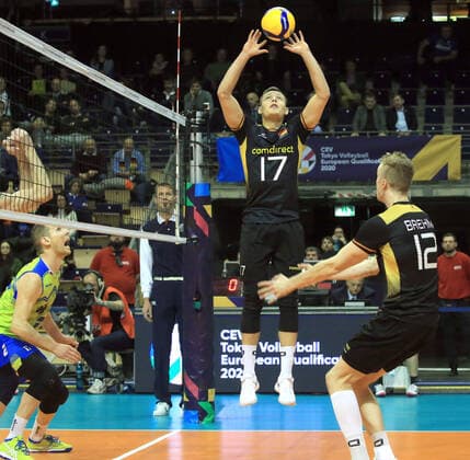 GER, Olympia Qualification, Germany VS Slovenia 07 01 2020, Max Schmeling Halle, Berlin, GER, Olympia Qualification, Germany VS Slovenia, in picture ZIMMERMANN Jan GER, Germany 17 , BREHME Anton GER, Germany 12 nordphotox xEngler nph00076