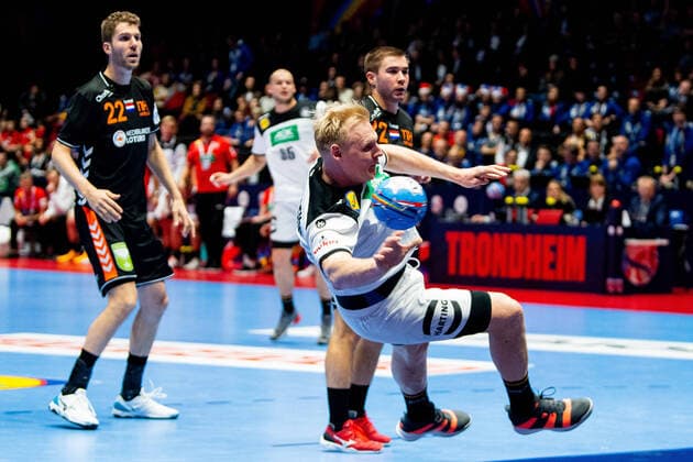 200109 Patrick Wiencek of Germany during the EHF European Handball Championship match between Germany and the Netherlands on January 9, 2020 in Trondheim Photo Vegard Wivestad Grott BILDBYRAN kod VG 170456 bbeng handball handball handball handball em 2020 european mens handball championship 2020 em 2020 handbolls em 2020 ehf euro 2020 germany germany germany holland netherlands the Netherlands,  Copyright: VEGARDxWIVESTADxGRoTT BB200109VG097