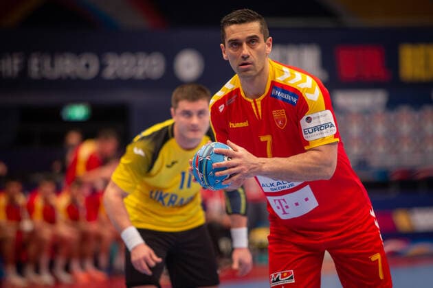HANDBALL - EHF EURO 2020, MKD vs UKR VIENNA,AUSTRIA,10.JAN.20 - HANDBALL - EHF European Men s Handball Championship 2020, group stage, North Macedonia vs Ukraine. Image shows Kiril Lazarov (MKD). GEPAxpictures xDavidxBitzan