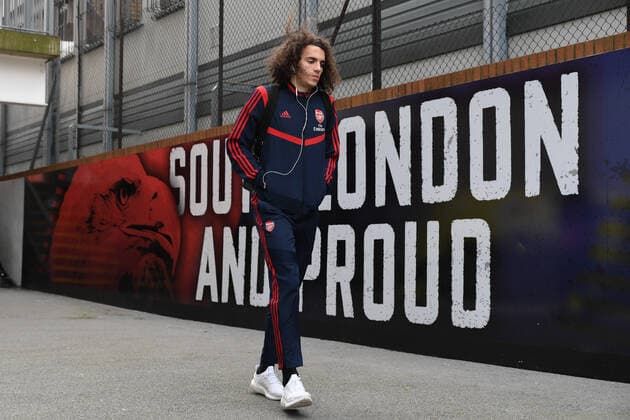 Crystal Palace v Arsenal Premier League Matteo Guendouzi of Arsenal arrives ahead of the Premier League match at Selhurst Park, London Content Not Available For UK Newspapers Copyright: xMartynxHaworthx FIL-14029-0007
