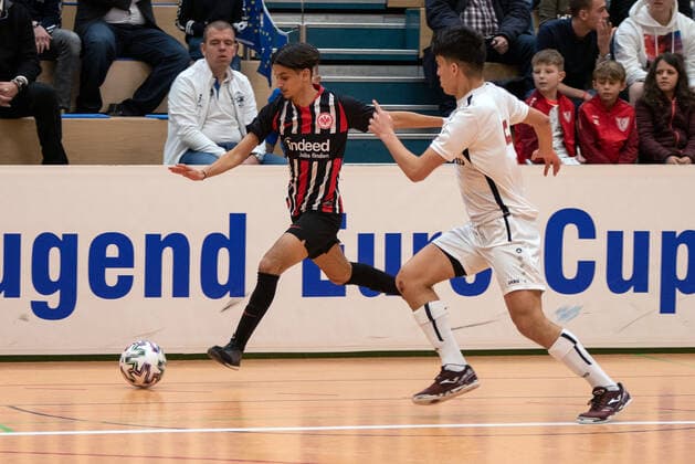 Bertan Tepedibi Eintracht Frankfurt and Abderrahman Amal FC Royal Antwerp Germany, Gaildorf, 11 01 2020, youth football, U17 Youth Euro Cup 2020, sports hall