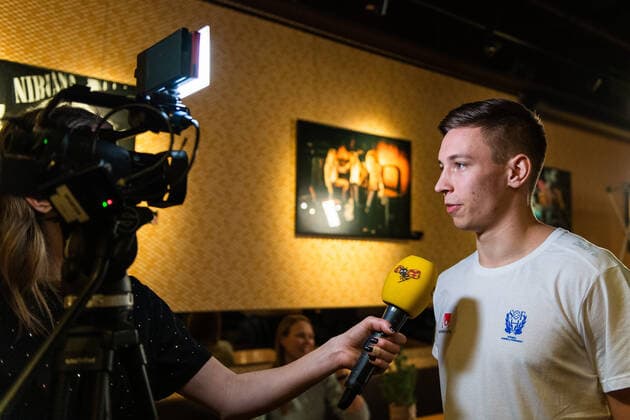 200111 Jerry Tollbring of Sweden, is interviewed at a press event during the EHF European Handball Championship on January 11, 2020 in Gothenburg Photo Mathias Bergeld BILDBYRAN Cop 200 bbeng ehf euro 2020 em 2020 european mens handball championship 2020 handball handboll handbolls em 2020 handball handball em 2020 sweden Pressträff Pressetreff Press event,  Copyright: MATHIASxBERGELD BB200111MB019