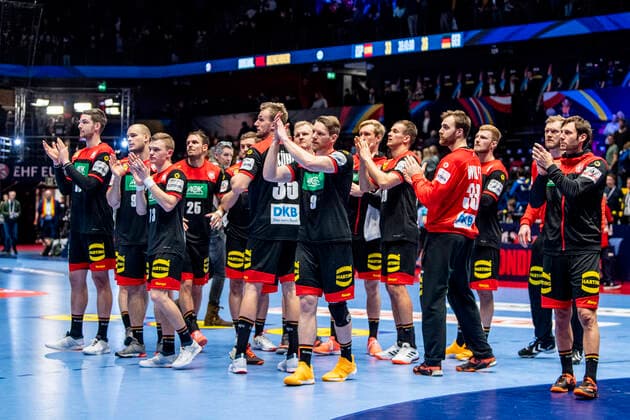 200111 Tobias Reichmann of Germany looks dejected after the EHF European Handball Championship match between Spain and Germany on January 11, 2020 in Trondheim Photo Vegard Wivestad Grott BILDBYRAN code VG 170462 bbeng handball handball handball handball em 2020 european mens handball championship 2020 em 2020 handballs em 2020 ehf euro 2020 spain spain germany germany deutschland depp dejected,  Copyright: VEGARDxWIVESTADxGRoTT BB200111VG038