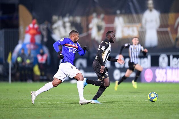 Fußball, Angers SCO - OGC Nizza 20 SADA THIOUB (SCO) FOOTBALL : Angers vs Nice - Ligue 1 Conforama - 11 01 2020 FEP Panoramic 