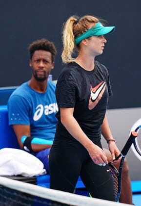 TENNIS AUSTRALIAN OPEN PREVIEW, Gael Monfils of France and Elina Svitolina of Ukraine look on at a practice session during the one week to go preview of the Australian Open 2020 at Melbourne Park in Melbourne, Sunday, January 12, 2020. ( NO ARCHIVING, EDITORIAL USE ONLY, NO USE IN BOOKS WITHOUT CONSENT MELBOURNE VIC AUSTRALIA  Copyright: xSCOTTxBARBOURx 20200112001441688164