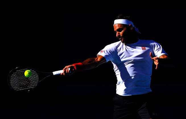 TENNIS AUSTRALIAN OPEN PREVIEW, Roger Federer of Switzerland plays a shot at a practice session during the one week to go preview of the Australian Open 2020 at Melbourne Park in Melbourne, Sunday, January 12, 2020. ( NO ARCHIVING, EDITORIAL USE ONLY, NO USE IN BOOKS WITHOUT CONSENT MELBOURNE VIC AUSTRALIA  Copyright: xSCOTTxBARBOURx 20200112001441702034