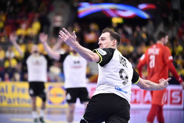 Gothenburg 202001112 Switzerland s Marvin Lier react after a goal during the Men s EHF EURO 2020 Handball group F match preliminary round between Switzerland and Poland in Scandinavium Arena Sunday Jan 12, 2020 Photo Bjorn Larsson Rosvall TT kod 9200 Gothenburg Sweden x9200x,  Copyright: xBjornxLarssonxRosvall TTx EURO HANDBALL SUI-POL